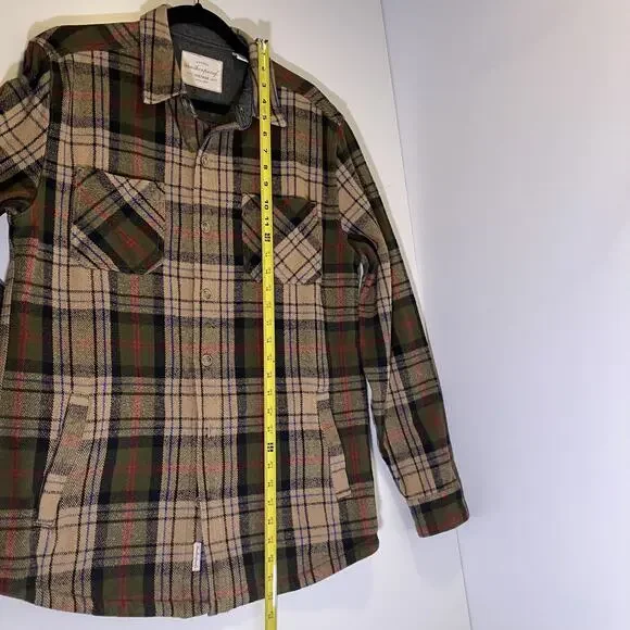 Weatherproof Vintage Shirt Jacket Mens Medium Plaid Flannel Button Up Workwear - Picture 7 of 16